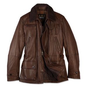 Barbour Engineered Bushman Leather Jacket